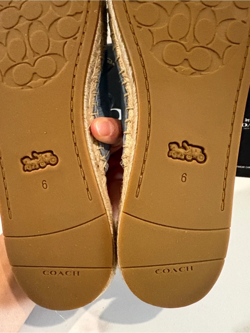 Coach Women's Light Blue Leather Espadrille Mules NWT